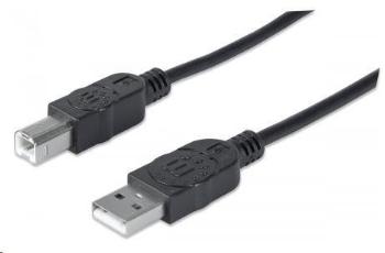 MANHATTAN Hi-Speed USB Device Cable, Type-A Male to Type-B Male, 0, 5m, Black