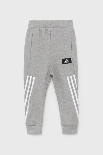 Dětské kalhoty adidas Performance H44338 šedá barva, melanžové