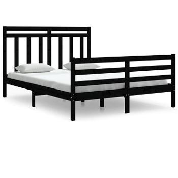 Rám postele černý masivní dřevo 150 × 200 cm King Size, 3105324 (3105324)