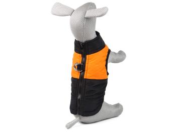 Vsepropejska Rainy obleček pro psa na zip Barva: Černo-oranžová, Délka zad (cm): 70, Obvod hrudníku: 81 - 90 cm