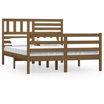 Rám postele medově hnědý masivní dřevo 140 × 190 cm, 3101071 (3101071)