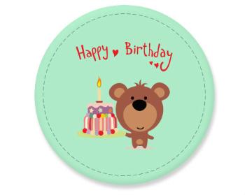 Placka magnet Happy Birthday Bear