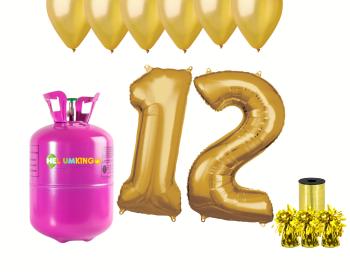 HeliumKing Helium párty set na 12. narozeniny se zlatými balónky