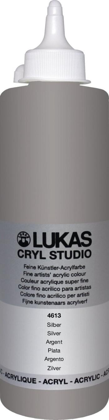 Lukas Cryl Studio Plastic Bottle Akrylová barva Silver 500 ml 1 ks