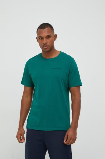 Bavlněné tričko Peak Performance zelená barva