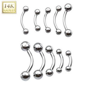 Šperky4U Zlatý piercing do obočí - kuličky, Au 585/1000 - ZL01107-1208-WG