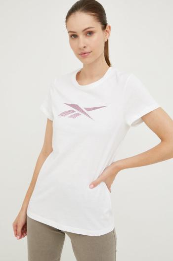 Bavlněné tričko Reebok bílá barva