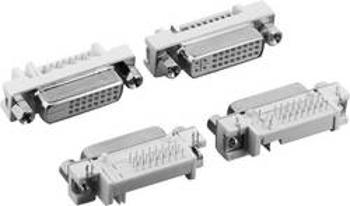 DVI konektor TRU COMPONENTS TC-10147-29-2-2-20, zásuvka, vestavná horizontální, pólů 29, stříbrná, 1 ks