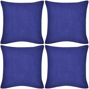 4 modré povlaky na polštářky 80 × 80 cm