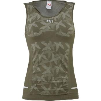 KARI TRAA BUTTERFLY TOP Dámské bezešvé tílko, khaki, velikost XS/S