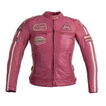 Dámská kožená moto bunda W-TEC Sheawen Lady Pink Barva růžová, Velikost XL