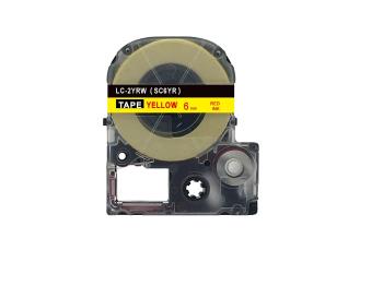 Epson LC-SC6YR, 6mm x 8m, červený tisk / žlutý podklad, kompatibilní páska