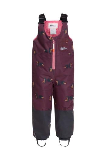 Dětské zimní sportovní kalhoty Jack Wolfskin GLEEL 2L INS PRINT BIB vínová barva