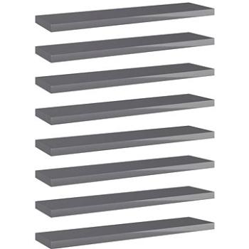 Přídavné police 8 ks šedé vysoký lesk 40x10x1,5 cm dřevotříska 805137 (484,71)