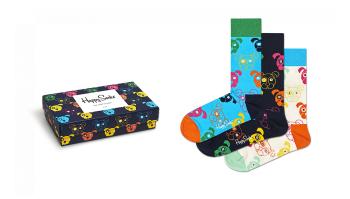 Happy Socks 3-Pack Mixed Dog Socks Gift Set Multicolor XDOG08-0100