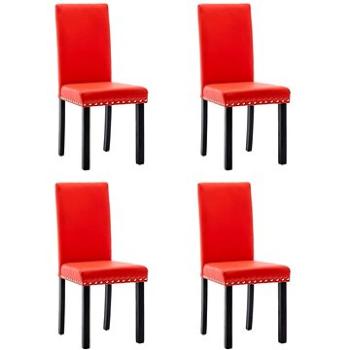 Jídelní židle 4 ks červená PVC, 336814 (336814)