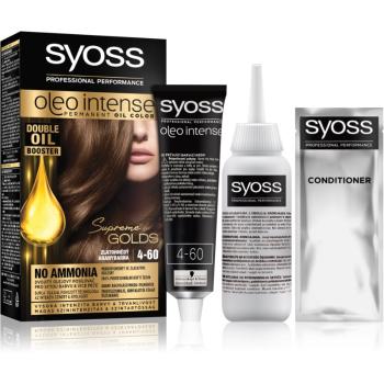 Syoss Oleo Intense permanentní barva na vlasy s olejem odstín 4-60 Gold Brown