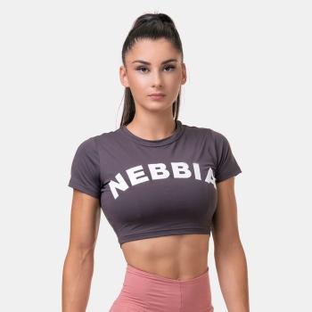 Dámské tričko Crop Top Sporty Hero Marron XS - NEBBIA