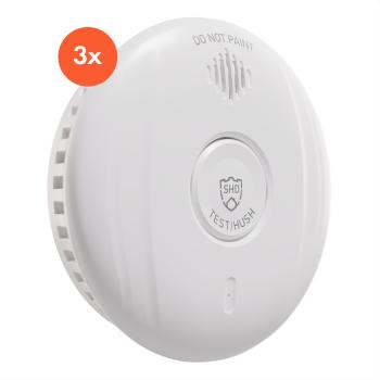 SHD by oneConcept, detektor kouře DOF Pro10, plast, varovný signál 85 dB, životnost baterií 10 let, sada 3 kusů