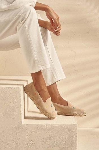 Semišové espadrilky Manebi Palm Springs Flat Espadrilles béžová barva, G 7.3 N0