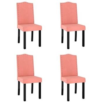 Jídelní židle 4 ks růžové samet, 336942 (336942)