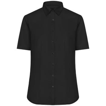 James & Nicholson Dámská košile s krátkým rukávem JN683 - Černá | M