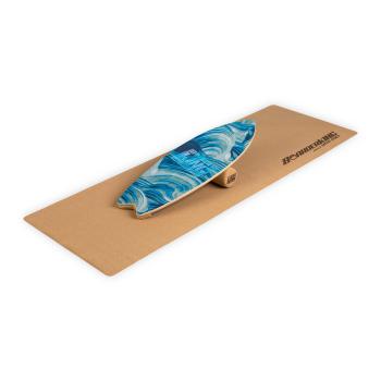 BoarderKING Indoorboard Wave, balanční deska, podložka, válec, dřevo/korek