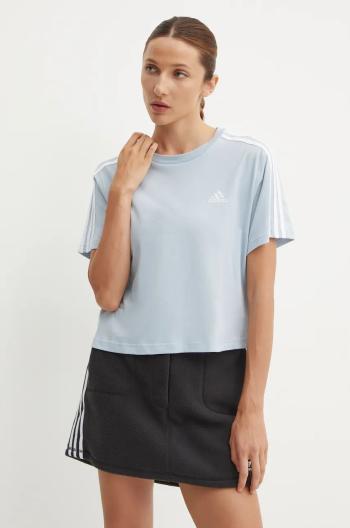 Bavlněné tričko adidas Essentials modrá barva, IS1568