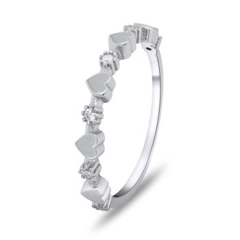 Brilio Silver Romantický dámský prsten se zirkony RI005W 54 mm