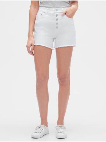 Bílé dámské kraťasy Džínové 3.5" high rise button-fly denim shorts with Washwell