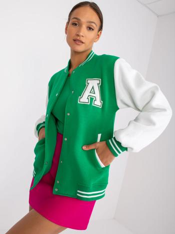 ZELENO-BÍLÝ MIKINOVÝ BOMBER PALMA -EM-BL-697,88-GREEN-WHITE Velikost: L/XL