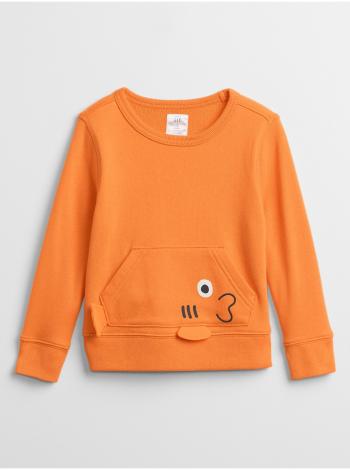 Oranžová klučičí dětská mikina graphic crewneck sweatshirt