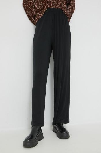 Kalhoty Pieces dámské, černá barva, jednoduché, high waist