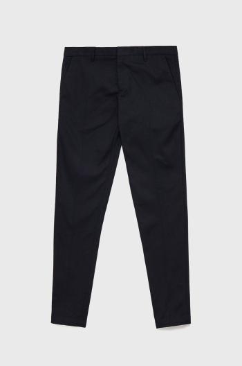 Kalhoty Emporio Armani pánské, tmavomodrá barva, přiléhavé