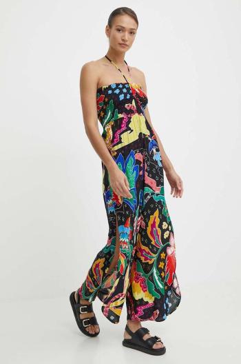 Plážový overal Desigual JUNGLE JUMPSUIT černá barva, 24SWMW06