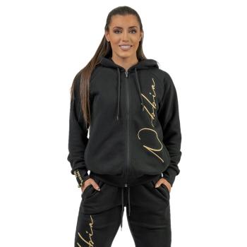 Dámská sportovní mikina s kapucí Nebbia INTENSE Signature 845  Black/Gold  XS