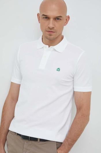Bavlněné polo tričko United Colors of Benetton bílá barva