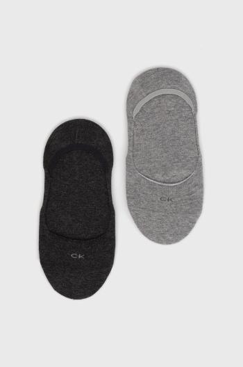 Ponožky Calvin Klein (2-pack) dámské, šedá barva