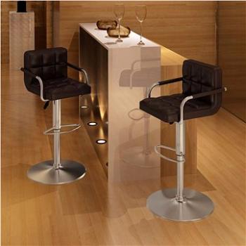 Barové stoličky 2 ks hnědé umělá kůže (240465)