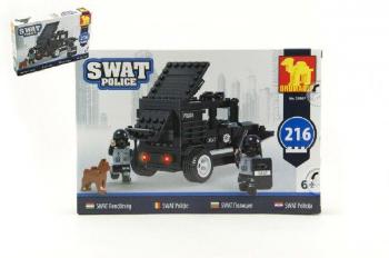 Teddies Dromader SWAT Policie 49445 Stavebnice Auto 216ks v krabici 32x21x5cm