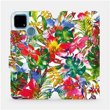 Flip pouzdro na mobil Realme 7i - MG07S Pestrobarevné květy a listy (5903516587988)