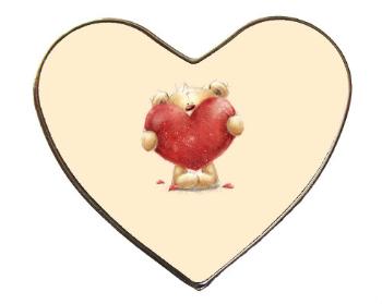 Magnet srdce kov Teddy with heart