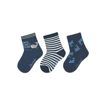 Sterntaler Ponožky 3-pack sea mid blue