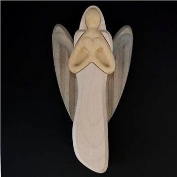 AMADEA Dřevěný anděl se srdcem, barevný, masivní dřevo, 22x12x2 cm (36383-00)
