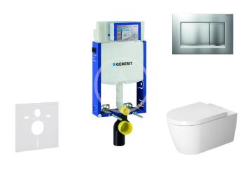 GEBERIT Kombifix Modul pro závěsné WC s tlačítkem Sigma30, matný chrom/chrom + Duravit ME by Starck WC a sedátko, Rimless, SoftClose 110.302.00.5 NM7