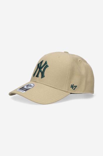 Kšiltovka 47brand MLB New York Yankees béžová barva, s aplikací, B-MVPSP17WBP-KHK