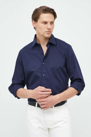 Bavlněné tričko Paul&Shark tmavomodrá barva, regular, s klasickým límcem