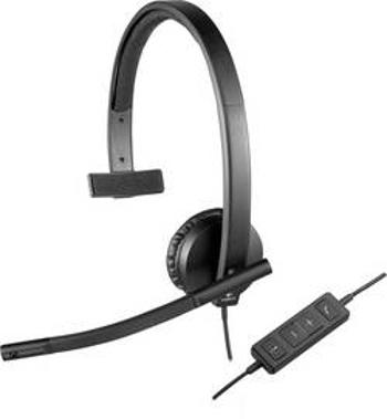 Headset k PC s USB mono, na kabel Logitech H570e přes uši černá