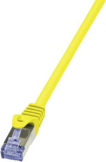 Síťový kabel RJ45 LogiLink CQ5027S, CAT 6A, S/FTP, 0.50 m, žlutá