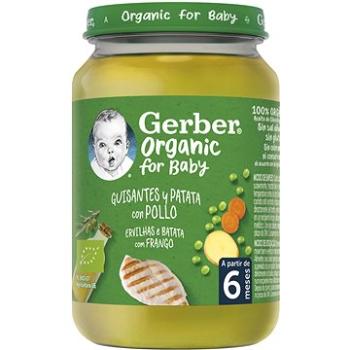 GERBER ORGANIC dětský příkrm hrášek s bramborami a kuřecím masem 6× 190 g (7613287805126)